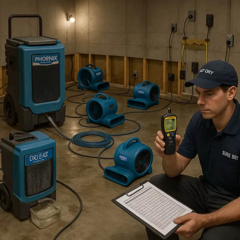 Structural Drying and Dehumidification process in Riverview, DE